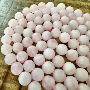 8mm Rose Quartz Frosted Bead Strand